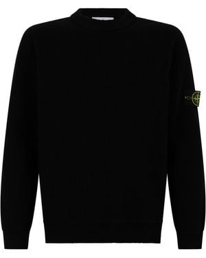 Stone Island Cotton Long-Sleeve Jumper - Black
