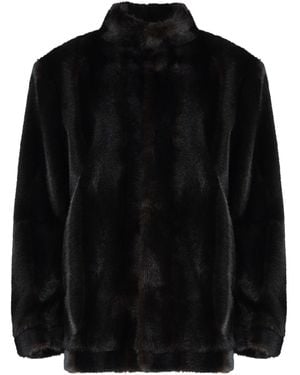 MM6 by Maison Margiela Faux Fur Jacket - Black