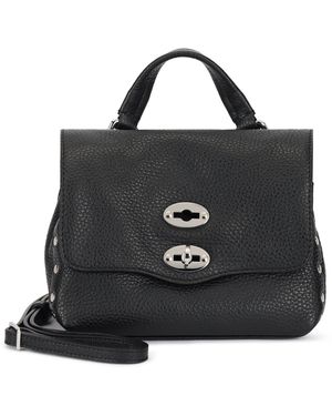 Zanellato Borsa Postina baby in pelle martellata - Nero