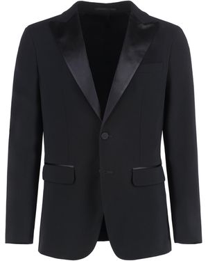 DSquared² Miami Virgin Wool Two-Pieces Suit With Satin Lapels - Black