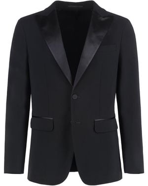 DSquared² Miami Virgin Wool Two-Pieces Suit With Satin Lapels - Black