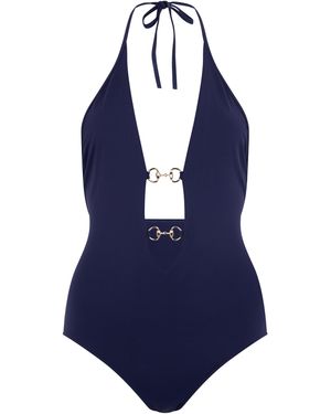 Gucci One-Piece With Clamp Details - Blue