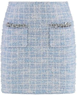 Self-Portrait Knitted Mini Skirt - Blue