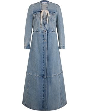 Maison Margiela Long Patchwork Coat - Blue