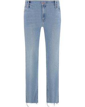 Mother Straight-Leg Jeans Dazzler Ankle Fray, Blessing Disguise - Blue