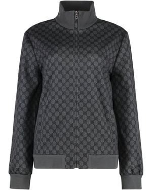 Gucci Felpa full-zip in misto cotone - Nero