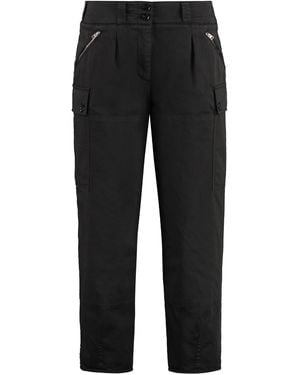 Tom Ford Stretch Cotton Cargo Trousers With Side Slits - Black