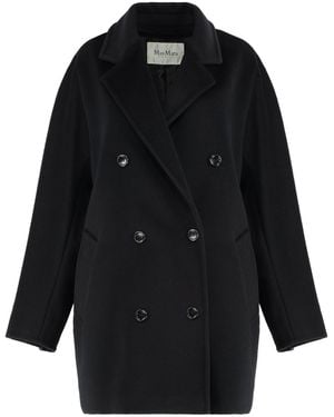 Max Mara Rebus Double-Breasted Wool And Cashmere Coat - Black