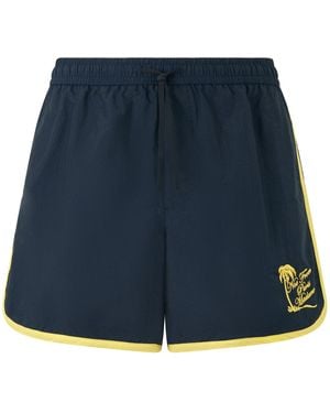 Drole de Monsieur Swimsuit With Drawstring And Logo - Blue
