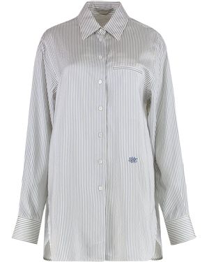 Stella McCartney Shirt Striped Silk-Steel - Grey