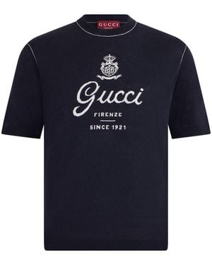 Gucci Wool Jumper With Short Sleeves - Blue