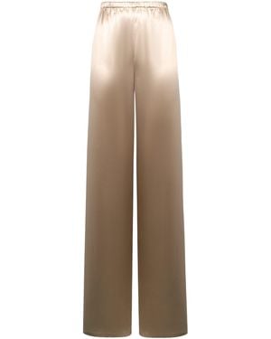 Ferragamo Satin Pajama Pants - Natural