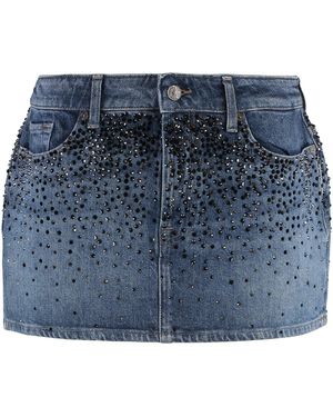 7 For All Mankind Elena Denim Mini Skirt - Blue