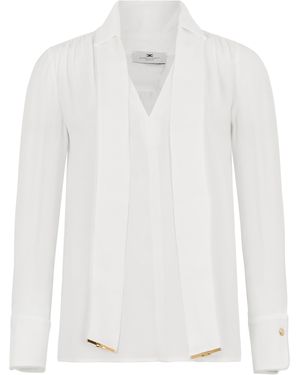 Elisabetta Franchi Long Sleeve Blouse - White