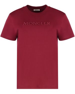 Moncler Cotton Crew-Neck T-Shirt - Red