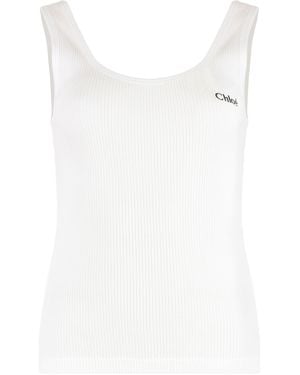 Chloé Cotton Tank Top - White