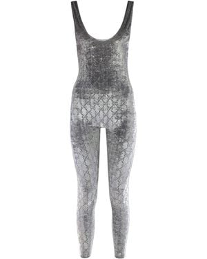 Gucci Tuta con ricamo GG - Grigio