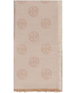 Tory Burch Wool And Silk Scarf - Natural