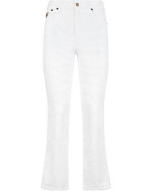 Lois Crop Denim Pants - White