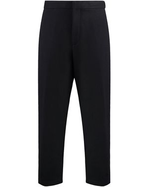 Jil Sander Classic Wool Pants With Elastic Back Waist Insert - Blue