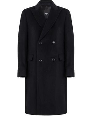 BOSS Double-Breasted Coat - Black