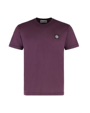 Stone Island Cotton Crew-Neck T-Shirt - Purple