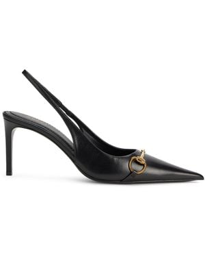 Gucci Décolleté in pelle con cinturino - Nero