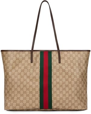 Gucci Borsa Tote Tribeca con Monogram - Marrone
