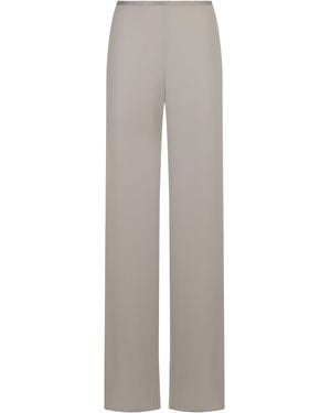 Emporio Armani Crepe Wide-Leg Trousers - Grey