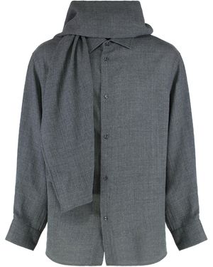 DARKPARK George Shirt With Detachable Wool Scarf - Grey