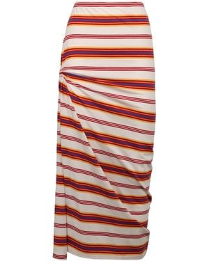 Rabanne Cotton Midi Skirt - Red