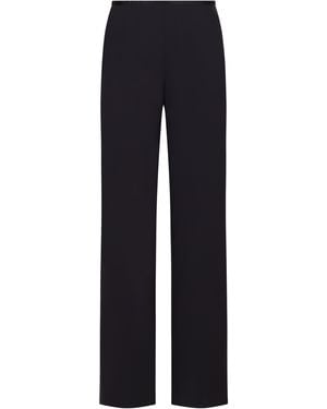 Emporio Armani Crepe Wide-Leg Trousers - Blue