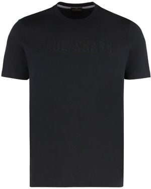 Paul & Shark Cotton Jersey T-Shirt With Logo T-Shirts - Black