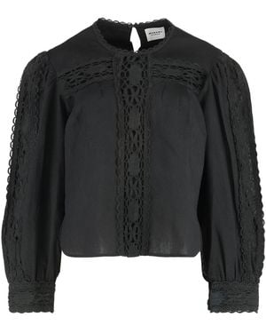 Isabel Marant Valmira Linen Blouse - Black