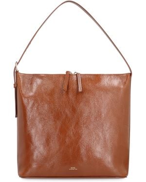 A.P.C. Vera Leather Shoulder Bag - Brown