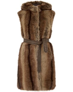 Pinko Vest With Belt - Brown