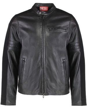 DIESEL Giacca L-Simz in pelle d'agnello - Nero