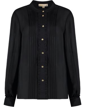 MICHAEL Michael Kors Silk Blend Blouse - Black