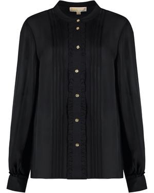 MICHAEL Michael Kors Silk Blend Blouse - Black