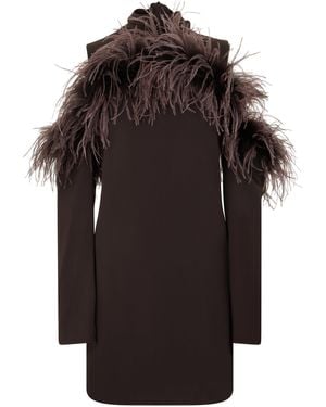 P.A.R.O.S.H. Dress With Feathers - Black