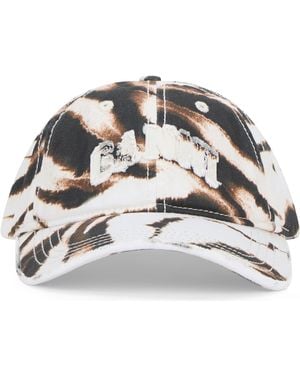 Ganni Cappello con visiera stampato - Grigio