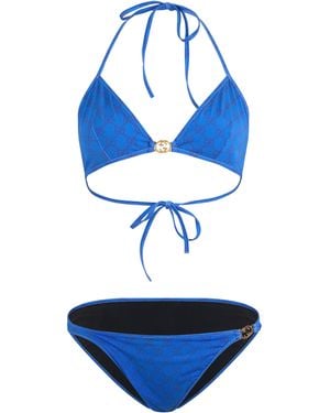 Gucci Printed Gg Stretch Jersey Bikini - Blue