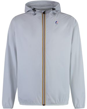 K-Way Hooded Packable Nylon Jacket - Blue