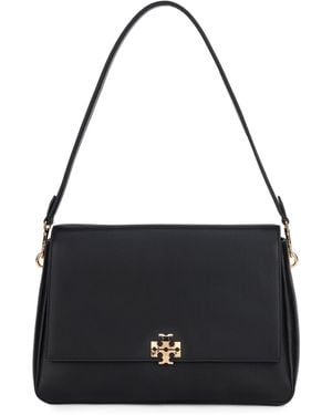 Tory Burch Charlie Leather Shoulder Bag - Black