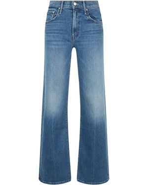 Mother Jeans svasati in misto cotone - Blu