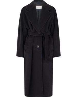 Max Mara Long Coat With Belt - Black