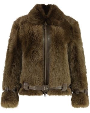 Tom Ford Fur And Leather Jacket - Brown