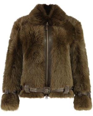 Tom Ford Fur And Leather Jacket - Brown