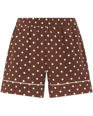 P.A.R.O.S.H. Short Silk Trousers With Polka Dots - Red