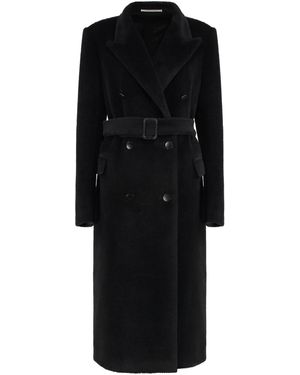 0205 Tagliatore Jolee Double-Breasted Coat - Black